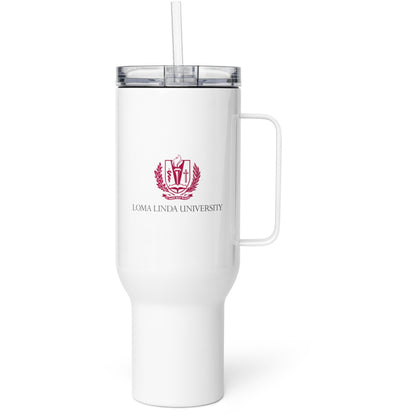 Loma Linda University Travel mug with a handle